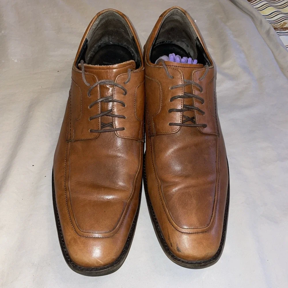 Johnston & Murphy Brown Lace Up Oxford Shoe Size 15M 20-8766‎ Larsey Apron Toe